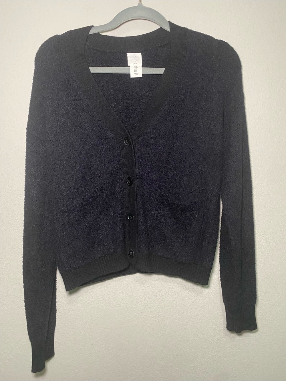 Joie Black V-Neck Button Cardigan